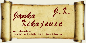 Janko Kikojević vizit kartica